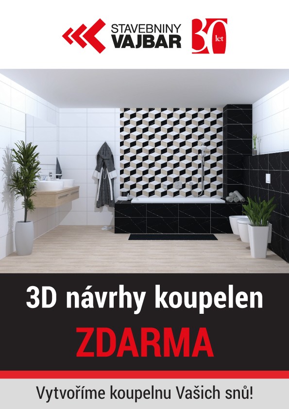 3D návrhy koupelen ZDARMA